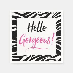Serviettes En Papier "Bonjour magnifique "