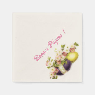 Serviettes En Papier Bonnes Pâques - Oeufs Vintages de Pâques