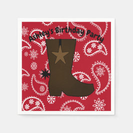 Serviettes En Papier Boot customisé Red Bandana Cowboy