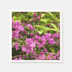 Serviettes En Papier Bougainvillées tropicales violettes