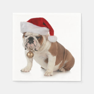 Serviettes En Papier Bouledogue anglais utilisant le casquette de Père