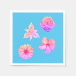 Serviettes en papier bouquet pastel