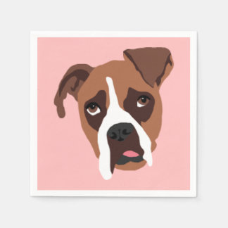 Serviettes En Papier Boxer Chien Standard Cocktail Napkins