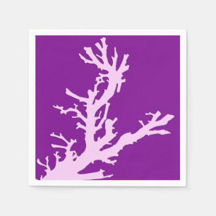 Serviettes En Papier Branche corail - améthyste et orchidée