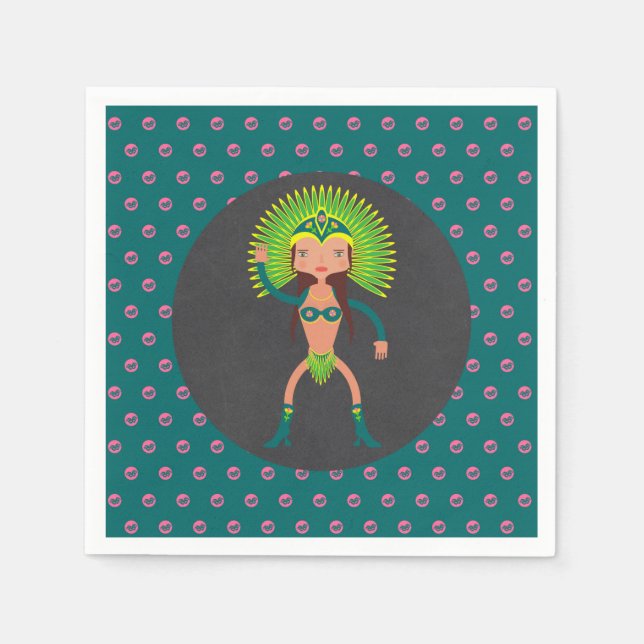 Serviettes En Papier Brésil Samba fille fête d'anniversaire (Devant)