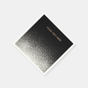 Serviettes en papier brillant noir