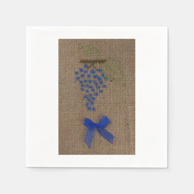 Serviettes En Papier Broderie à la main raisins serviette (Devant)