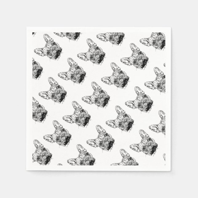 Serviettes En Papier bulldog français (Devant)