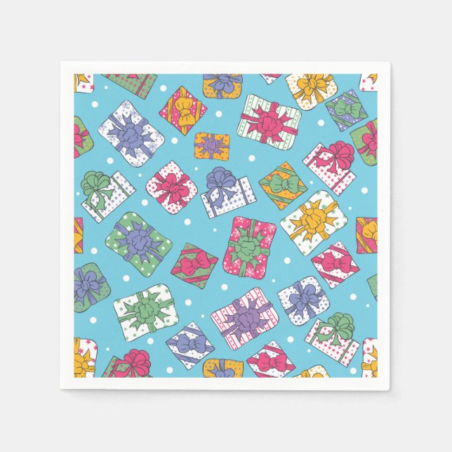 Serviettes En Papier Cadeaux de Noël motif (Devant)