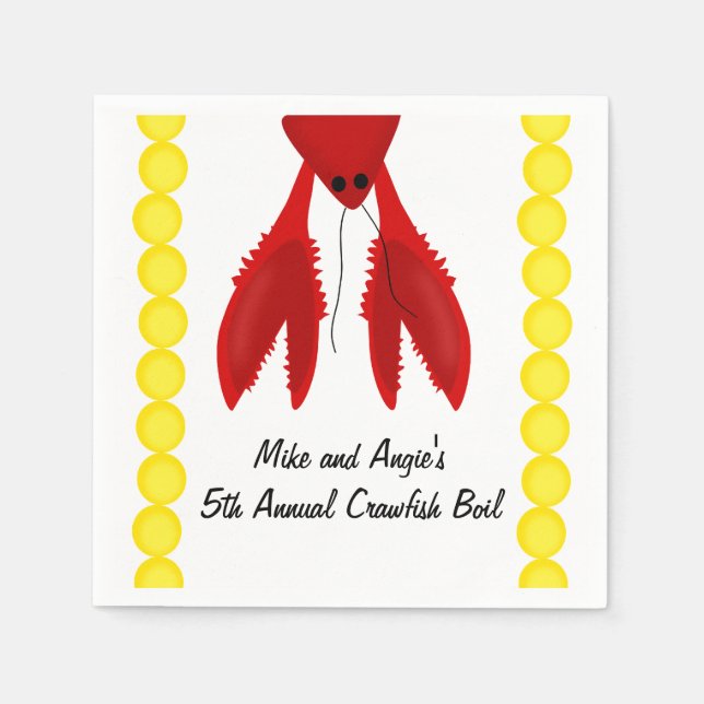 Serviettes En Papier Cajun Crawfish Boil Party (Devant)