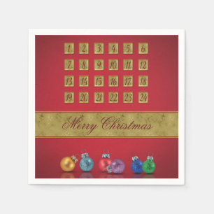 Serviettes En Papier Calendrier de l'Avent Ornements de Noël