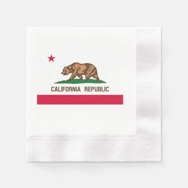 Serviettes En Papier California State Flag Design (Devant)