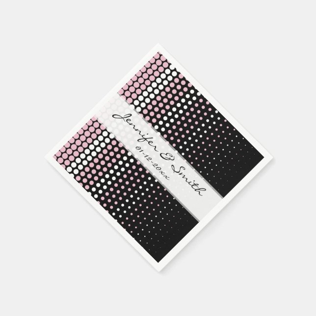 Serviettes En Papier Cameo Pink et White Polka Dot (Coin)