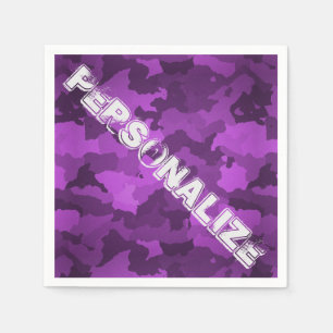 Serviettes En Papier Camo pourpre