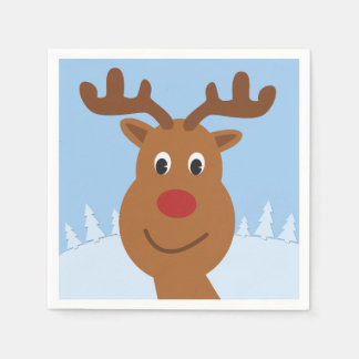 Serviettes En Papier Caricature Rudolph the Reindeer Blue