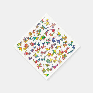 Serviettes En Papier Carreaux de Motif Animaux Abstraits