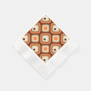 Serviettes En Papier Carrés oranges, bruns et beiges