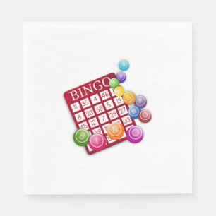 Serviettes En Papier Carte BINGO avec boules BINGO
