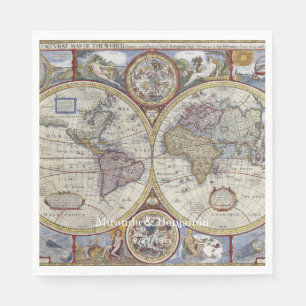 Serviettes En Papier Carte du monde antique #3