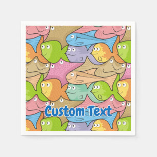 Serviettes en papier cartoon poissons