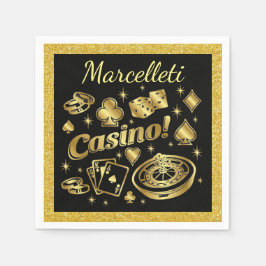 Serviettes En Papier Casino Party Napkins