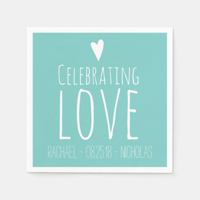 Serviettes En Papier Célébrer l'amour | MARIAGE (Devant)