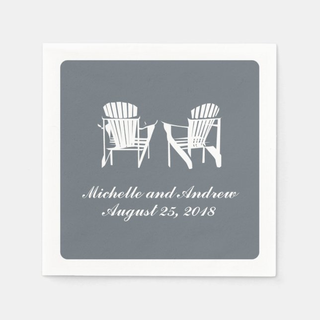 Serviettes En Papier Chaises Adirondack | MARIAGE (Devant)