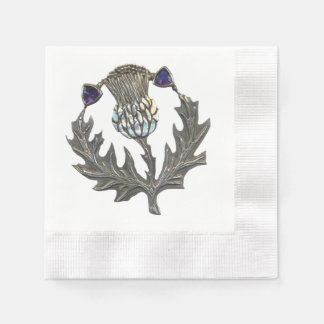 Serviettes en papier chardon argenté