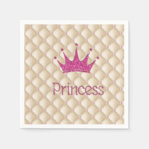Serviettes En Papier Charmants Perles Chic ,Diadème, Princesse,Pailleté