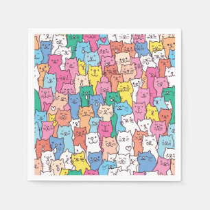 Serviettes en papier Chat, Fête de Kitty Kitten