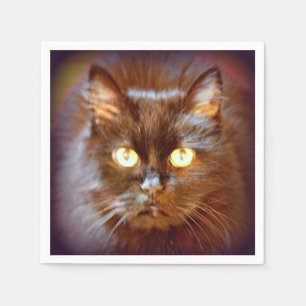 Serviettes En Papier chat noir mignon