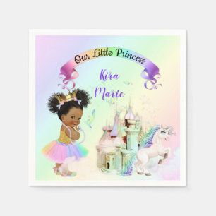 Serviettes En Papier Château Licorne Princesse Arc-en-Ciel Magique