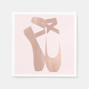 Serviettes En Papier Chaussons de ballet roses pour fête d'anniversaire