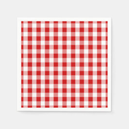 Serviettes En Papier Chèques rouges et blancs En vichy Plaid - Pays rus