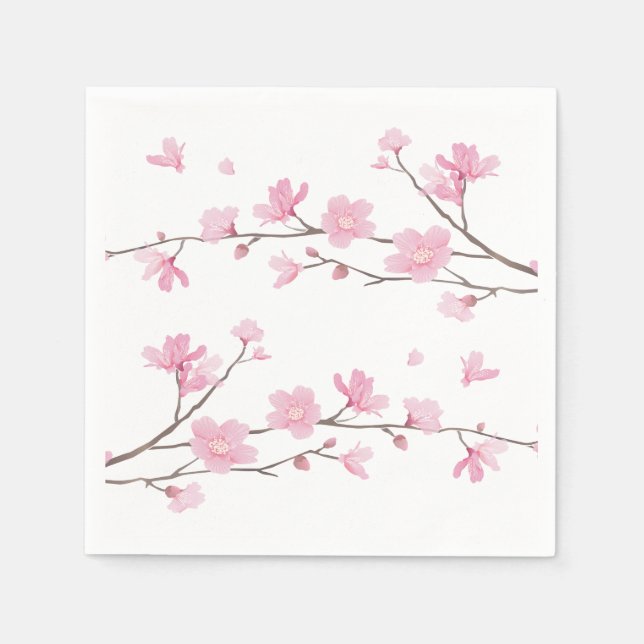 Serviettes En Papier Cherry Blossom - Arrière - plan transparent (Devant)