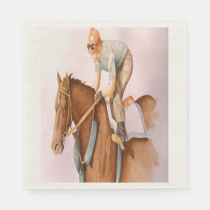 Serviettes En Papier Cheval de course et Jockey