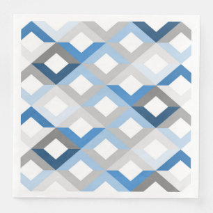 serviettes en papier chevrons bleus