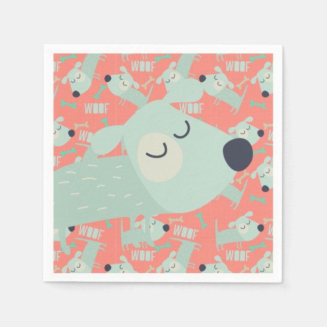 Serviettes En Papier Chiens et os de Woof (Devant)