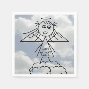 Serviettes En Papier Chiffre mignon fille de bâton d'ange sur