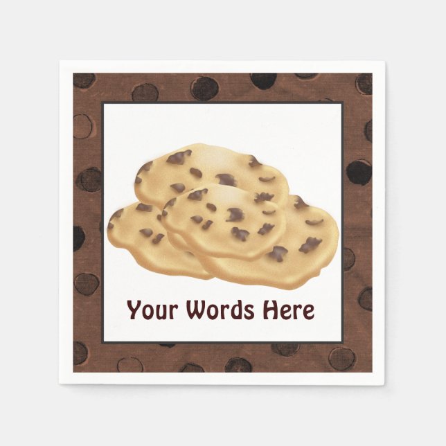 Serviettes En Papier Chocolat Chip Cookie ajouter des mots serviettes e (Devant)