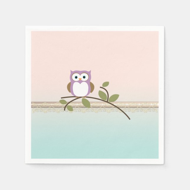 Serviettes En Papier Chouette adorable et mignonne (Devant)
