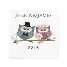 Chouette mariage Personnaliser Papier Napkin