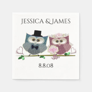 Serviettes En Papier Chouette mariage Personnaliser Papier Napkin