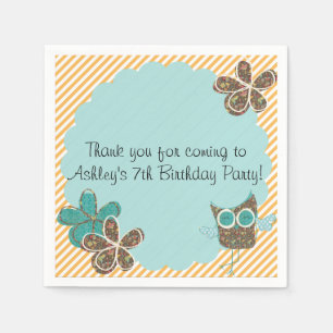 Serviettes En Papier Chouette personnalisée Papier de fête d'anniversai