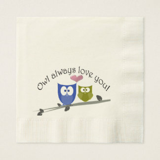 Serviettes En Papier Chouette Toujours Vous Aimer, Papier Napkin