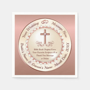 Serviettes en papier chrétien, Mariage en or Rose