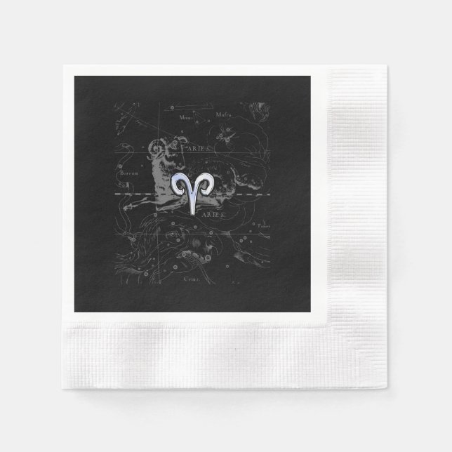 Serviettes En Papier Chrome comme Aries Symbole Zodiac sur Hevelius (Devant)
