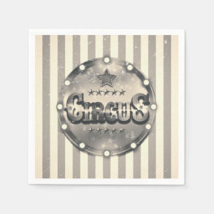 Serviettes En Papier Cirque Vintage Rayures Rayées Fête Evénement Perso