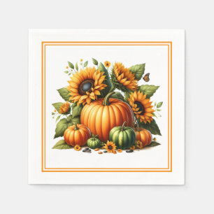 Serviettes en papier citrouilles d'automne