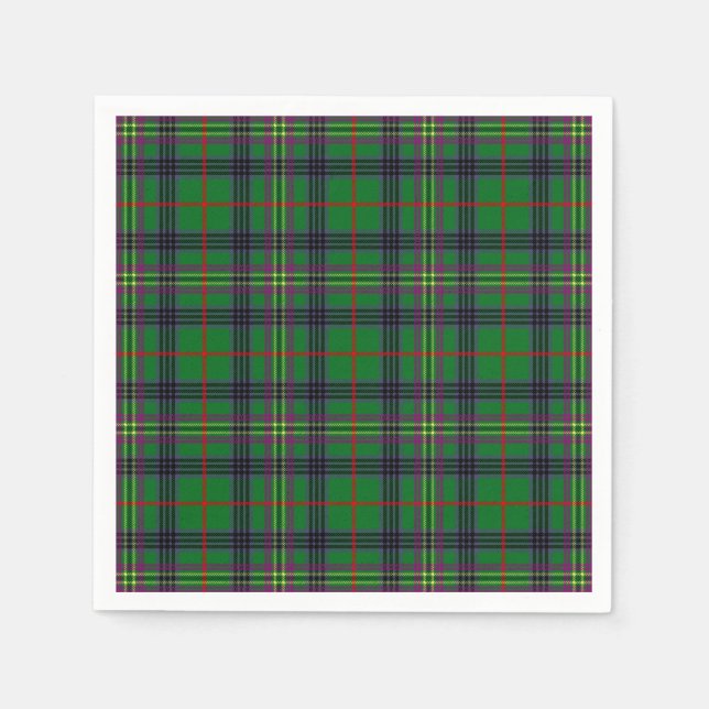 Serviettes En Papier Clan Kennedy Tartan (Devant)
